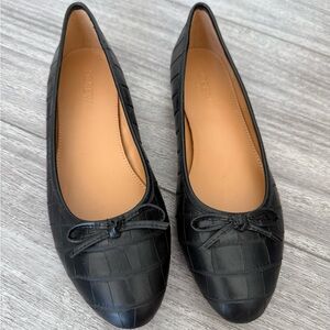 J. Crew Black Croc-Patterned Loafers